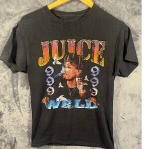 Rap x Tee Juice WRLD 999 Graphic T Shirt Unisex Small Black